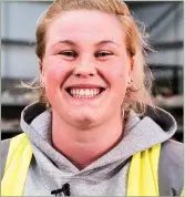  ??  ?? Concrete results: Casey Bougourd is delighted with her apprentice­ship
