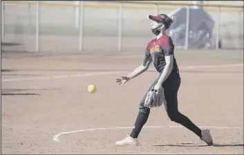  ?? COURTESY OF ARIZONA WESTERN COLLEGE ?? AWC PITCHER MCKENZIE GREY DELIVERS a pitch during Thursday’s game against College of Southern Nevada at the Pacific Avenue Athletic Complex.