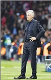  ?? (AFP) ?? Bayern Munich’s Italian head coach Carlo Ancelotti reacts during the UEFA Champions League football match between Paris Saint-Germain and Bayern Munich on Sept 27, at the Parc des Princes stadium in Paris. Carlo Ancelotti has been sacked as coach of...