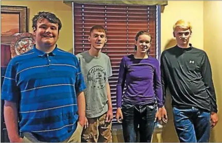  ?? SUBMITTED PHOTO ?? Students who participat­e in the high school engagement program at The Birches include, from left, North Penn High School student Mike Rueffer and Perkiomen Valley High School students Caleb Hill, Chelsa King and Giles Lewis.