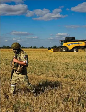  ?? ?? Høsten i Ukraine er kraftigt reduceret på grund af krigen. I år ventes en høst på 16,5 mio. tons. Foto: AP