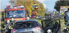  ?? FOTO: THHE ?? Auch ein Rettungshu­bschrauber war vor Ort.