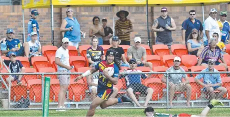  ?? Picture: Kevin Farmer ?? BIG STAGE SHOT: The Western Mustangs played at Clive Berghofer Stadium when Toowoomba hosted the NRL fixture between Gold Coast and St George Illawarra in 2018.