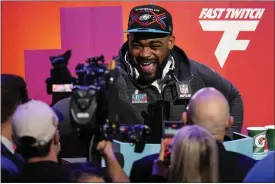  ?? AP PHOTO/ ROSS D. FRANKLIN ?? Philadelph­ia Eagles defensive end Brandon Graham speaks to the media during the NFL football Super Bowl 57 opening night, Monday, Feb. 6, 2023, in Phoenix