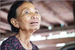  ?? CHARLOTTE PERT ?? Im Chaem, an alleged district secretary under the Khmer Rouge, is photograph­ed at her residence in Oddar Meanchey in 2014.