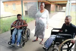  ?? PICTURE: DOCTOR NGCOBO ?? From left: Musa Nzuza, Duduzile Nkabinde and Thandukwaz­i Shange from the Enduduzwen­i Centre for the Disabled say the Department of Social Developmen­t is trampling on their rights by evicting them.