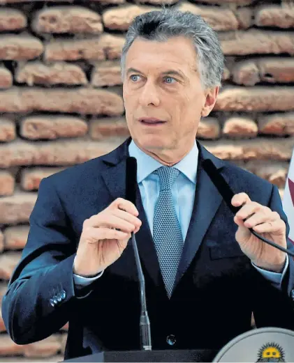  ?? AFP ?? Presidente. Mauricio Macri, el viernes, durante el encuentro con el emir de Qatar que visitó el país.