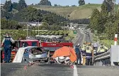 ?? PHOTO: LUZ ZUNIGA/STUFF ?? Three people died after two cars collided early yesterday morning on State Highway 6 in the upper South Island.
