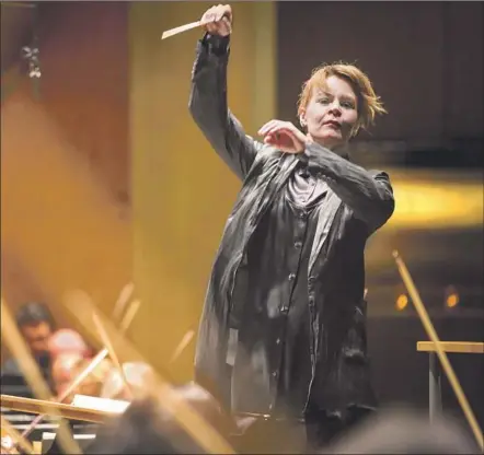  ?? Chris Lee ?? SUSANNA MÄLKKI, principal guest conductor with L.A. Philharmon­ic, leads concerts this weekend. Seen here with New York Phil.