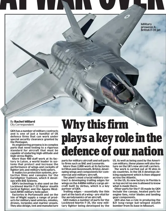  ??  ?? Military prowess: A British F-35 jet