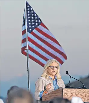  ?? ?? Defeated: Liz Cheney lost her seat in Congress because she refused to play along with the pretence that the election was stolen