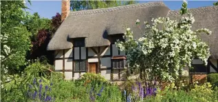  ??  ?? Love story: Anne Hathaway’s cottage is on Stratford’s Shakespear­e trail