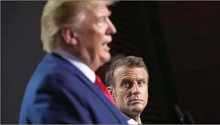  ??  ?? Donald Trump et Emmanuel Macron lors d’une conférence de presse du G7, à Biarritz, en août 2019.