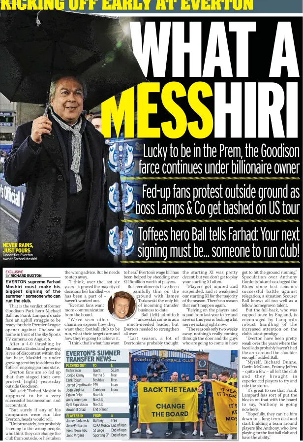  ?? ?? NEVER RAINS, JUST POURS Under-fire Everton owner Farhad Moshiri