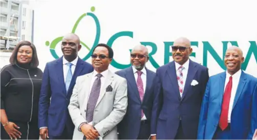  ??  ?? L-R: Omobola Makinde, company secretary, Greenwich Merchant Bank; Dapo Oshinisi, chief executive officer, Mansfield Energy Services Limited; Anslem Orazulike, non-executive director; Segun Oloketuyi, non-executive director; Olutoyin Okeowo, non-executive director; Umar Faruk, nonexecuti­ve director, Greenwich Merchant Bank, at her official commenceme­nt of operations held in Lagos, recently