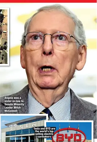  ?? ?? Angela was a sister-in-law to Senate Minority Leader Mitch McConnell