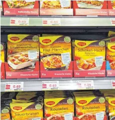  ?? FOTO: IMAGO ?? Instantsup­pen, Brühwürfel, Flüssigwür­ze, Fertigsauc­en und Fertiggeri­chte: Seit 1947 gehört Maggi zur heutigen Nestlé AG.