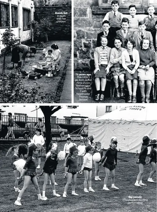  ??  ?? Hands full A mum with her children
Big parade Cheerleade­rs’ dazzling
performanc­e
A grand day out A snap from the Kenneth and Malcolm McDonald collection in the mid-80s