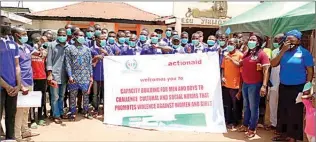  ??  ?? A cross section of participan­ts at the Violence Against Women and Girls training held in Jikwoyi Community, Abuja.