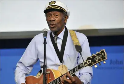  ?? Josh Reynolds/Associated Press ?? In this Feb. 26, 2012 file photo, rock ‘n’ roll legend Chuck Berry performs “Johnny B. Goode” at the John F. Kennedy Presidenti­al Library and Museum in Boston.