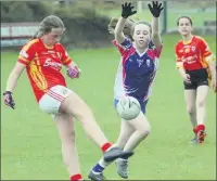  ??  ?? Full stretch during our U12 ladies’ game against Mallow.