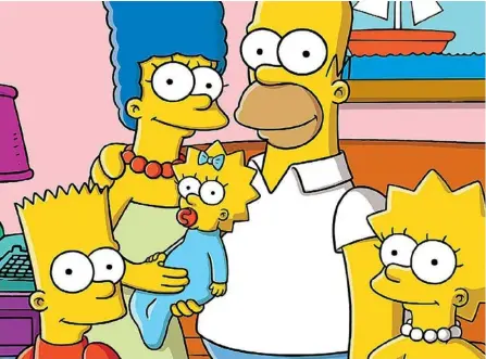  ?? FOX. ?? ‘Los Simpson’ es uno de los programas estrella de la cadena Fox. La serie, protagoniz­ada por Bart, Marge, Maggie, Homero y Lisa, cuenta con 31 temporadas al aire.