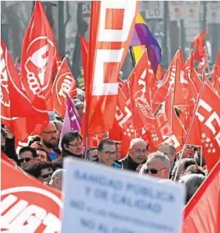  ?? EP ?? Protestas sindicales en favor de la sanidad pública