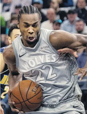  ?? CARLOS GONZALEZ/THE ASSOCIATED PRESS ?? Minnesota Timberwolv­es forward Andrew Wiggins, from the Toronto suburb of Vaughan, is one of four Canadianbo­rn players who are participat­ing in this year’s NBA post-season.