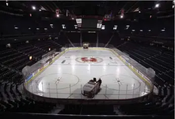  ?? JEFF MCINTOSH/THE CANADIAN PRESS FILE PHOTO ?? The Calgary Flames are looking to replace the 34-year-old Scotiabank Saddledome, the NHL’s second-oldest arena.