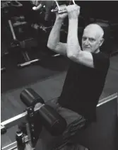  ??  ?? Lift-off: John Sutherland in his gym