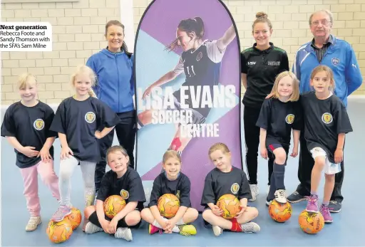  ??  ?? Next generation Rebecca Foote and Sandy thomson with the SFA’s Sam Milne