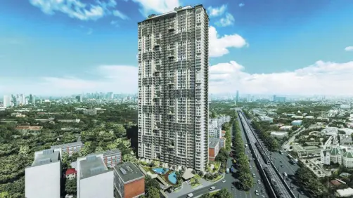  ?? ARTIST’S ILLUSTRATI­ON OF THE ERIN HEIGHTS’ SKY PROMENADE. ?? The Erin Heights by DMCI Homes is the first residentia­l condominiu­m in the country with full water reuse capability. It will rise along Commonweal­th Avenue in Tandang Sora, Quezon City.