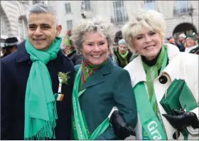  ??  ?? Imelda Staunton and Gloria Hunniford with London Mayor Sadiq Khan.