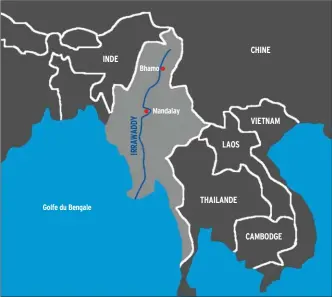  ??  ?? En descendant l’Irrawaddy de Bahmo à Mandalay, l’itinéraire propose des paysages surprenant­s et variés.