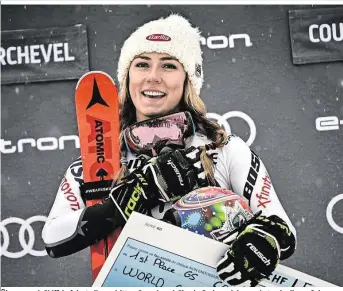  ??  ?? Überragend: Shiffrin feierte ihren dritten Courchevel-Sieg in Serie und den sechsten in dieser Saison