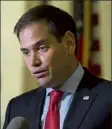  ?? Ap file ?? sen. Marco rubio said to stop the impeachmen­t against former President donald trump as ‘it’s counterpro­ductive.’