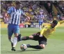  ??  ?? HORROR SHOW The Britos red-card tackle on Knockaert