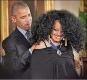  ?? PHOTO BY ANNA WILDING ?? President Obama gives Diana Ross the Medal of Freedom on Nov. 22, 2016.