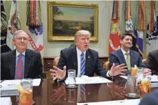  ?? EVAN VUCCI, AP ?? President Trump has attacked Sen. Leader Mitch McConnell, R- Ky., left, and House Speaker Paul Ryan of Wisconsin.