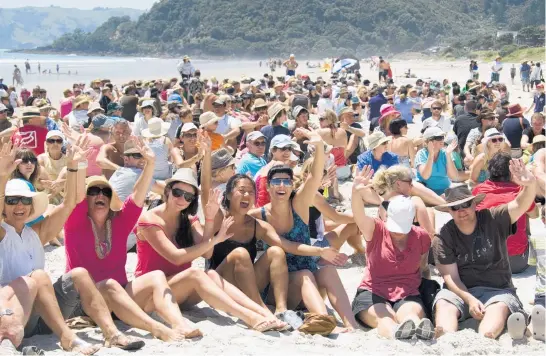  ?? Picture / Paul Estcourt ?? People power at Matarangi Beach in the Coromandel in 2011 was part of a successful protest against proposed developmen­t at iconic New Chums Beach.