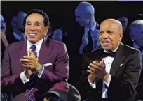  ?? Lester Cohen Getty Images ?? SMOKEY ROBINSON, left, and Berry Gordy were recognized for their work at the 2023 MusiCares Persons of the Year gala.