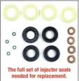  ??  ?? The full set of injector seals needed for replacemen­t.