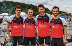  ?? Foto: Triathlon Augsburg ?? Künftig in der Regionalli­ga am Start: (von links) Stefan Jansen, Daniel Neugebauer, François Brie und Tom Hohenadl.