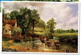  ??  ?? TIMELESS BEAUTY: Constable’s The Hay Wain, above, and the scene as it appears today