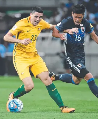  ??  ?? Jackson Irvine (left) says the Socceroos will have to perform at their peak in their pool matches.