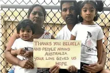  ?? NINE ?? Priya, her husband Nadesaling­am and their Australian-born children Kopika, 4, and Tharunicaa, 2, have been taken from Darwin to Christmas Island.