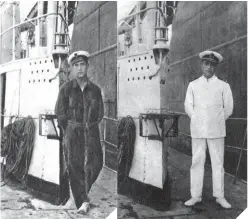  ??  ?? A la izquierda, el maquinista Nicasio Pita, del submarino español C-3, quien acompañó a Arturo Génova en las pruebas del ascensor submarino (foto: Mundo Gráfico, 30 de julio de 1930). Junto a estas líneas, Génova durante las pruebas iniciales del ascensor submarino (foto: Mundo Gráfico, 30 de julio de 1930).