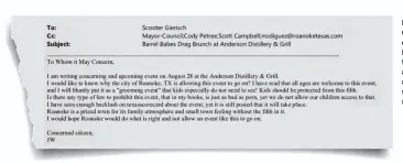  ?? USA TODAY ILLUSTRATI­ON ?? Mayor Carl “Scooter” Gierisch Jr. and city council members in Roanoke, Texas, fielded angry emails after news of the all-ages drag show spread.