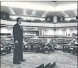  ?? [THE OKLAHOMAN ARCHIVES] ?? In this July 1979 photo, the Rev. Daniel Sheaffer stands in the sanctuary of Crossroads Cathedral as crews work to complete the church building.