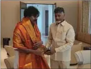  ?? ?? File photo of Jana Sena Party chief Pawan Kalyan with TDP supremo N. Chandrabab­u Naidu.